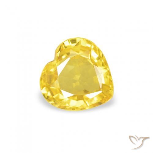 0.39ct 자연스러운 노란색 사파이어, 마음, VVS-VS