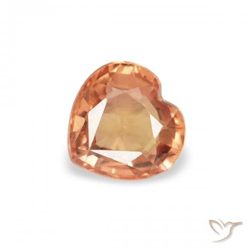 0.40ct 자연스러운 붉은 오렌지 사파이어, 마음, VVS-VS