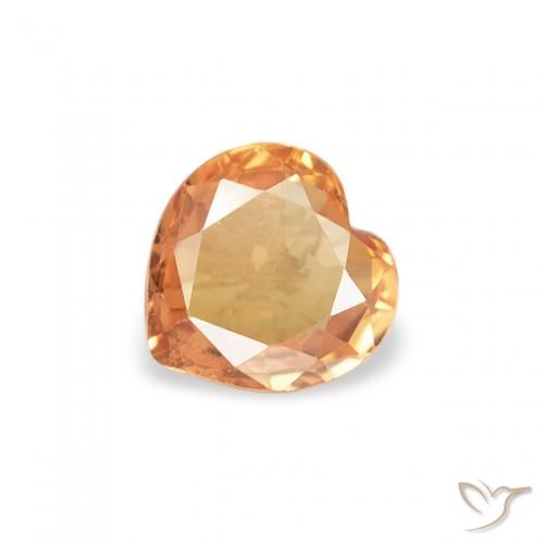 0.38ct 자연스러운 밝은 주황색 사파이어, 마음, VVS-VS