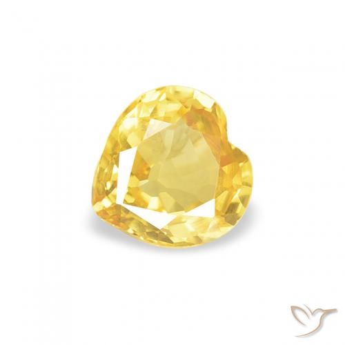 0.38ct 자연스러운 투스카니 옐로우 사파이어, 마음, VVS-VS