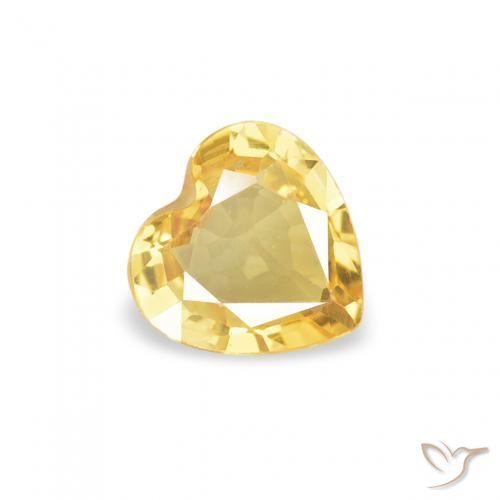 0.35ct 자연스러운 골든 오렌지 사파이어, 마음, VVS-VS