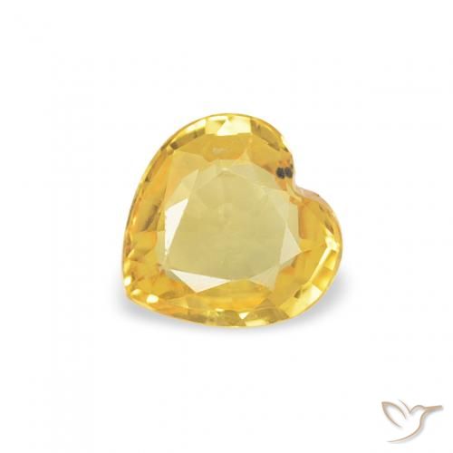 0.38ct 자연스러운 미디엄 골든 사파이어, 마음, VS