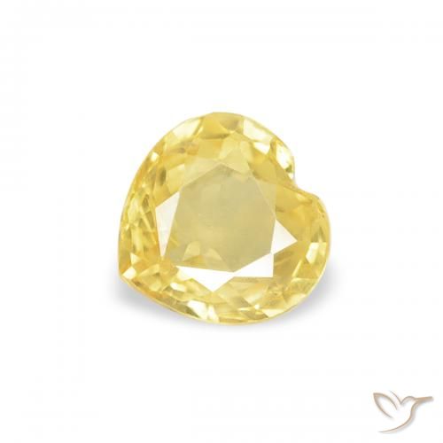 0.38ct 자연스러운 투스카니 옐로우 사파이어, 마음, VS