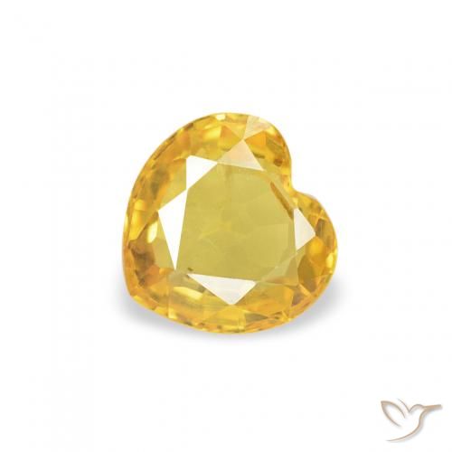 0.44ct 자연스러운 골든 오렌지 사파이어, 마음, VS