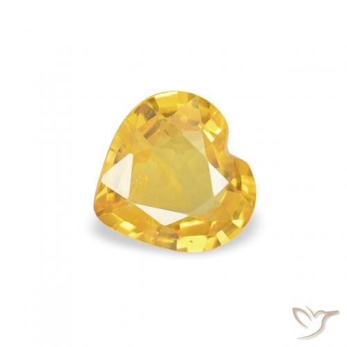 0.33ct 자연스러운 미디엄 골든 사파이어, 마음, VS