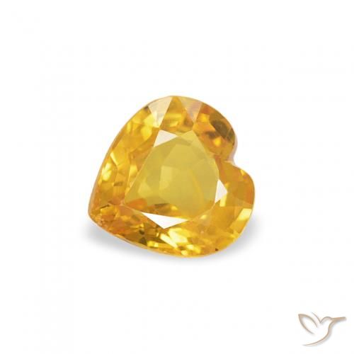 0.36ct 자연스러운 미디엄 골든 사파이어, 마음, VS