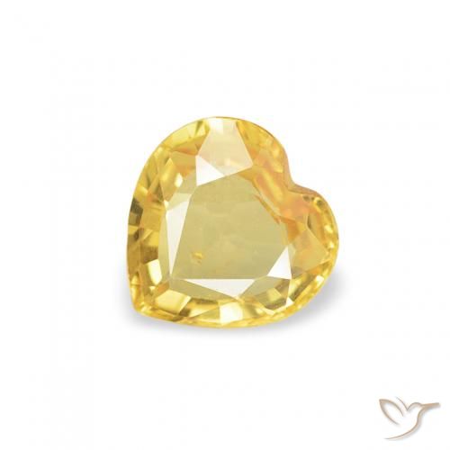 0.36ct 자연스러운 미디엄 옐로우 사파이어, 마음, VS