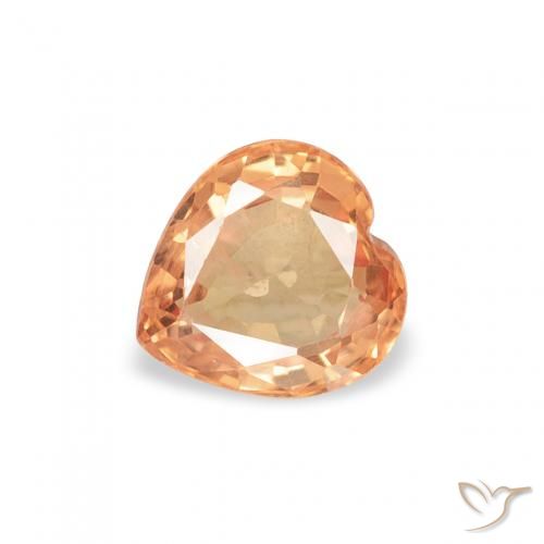 0.47ct 자연스러운 미디엄 오렌지 사파이어, 마음, VS