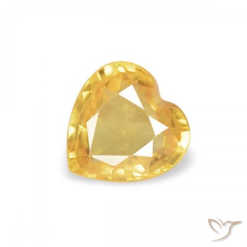 0.39ct 자연스러운 미디엄 골든 사파이어, 마음, VVS-VS