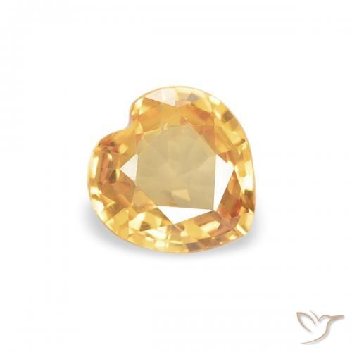 0.33ct 자연스러운 라이트 오렌지-골드 사파이어, 마음, VVS-VS