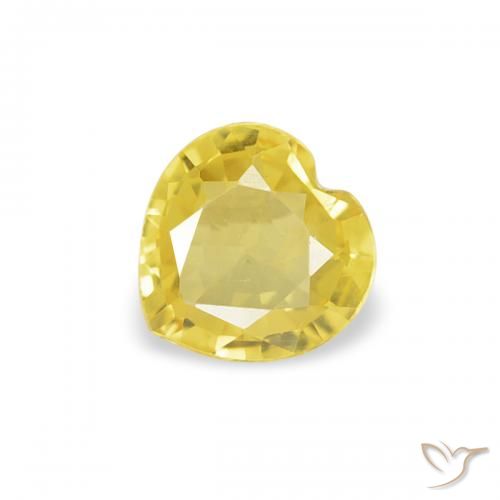 0.32ct 자연스러운 미디엄 옐로우 사파이어, 마음, VVS-VS