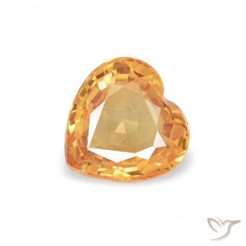 0.45ct 자연스러운 미디엄 오렌지 사파이어, 마음, VVS-VS