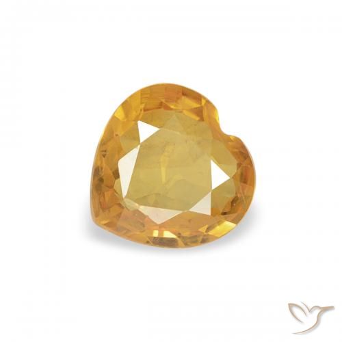 0.34ct 자연스러운 Medium Light-Golden 사파이어, 마음, VVS-VS