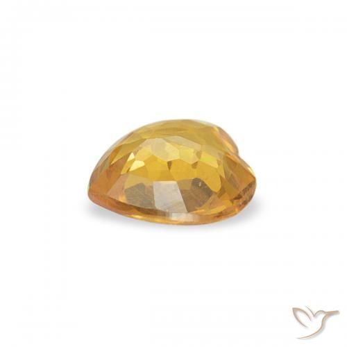 0.34캐럿 천연 Medium Light-Golden 사파이어, 마음, VVS-VS