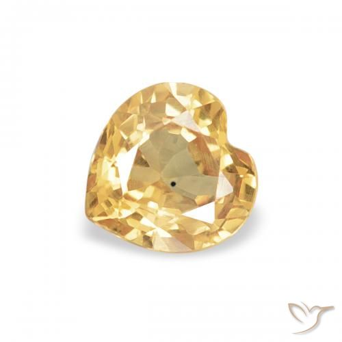 0.45ct 자연스러운 골든 사파이어, 마음, VVS-VS