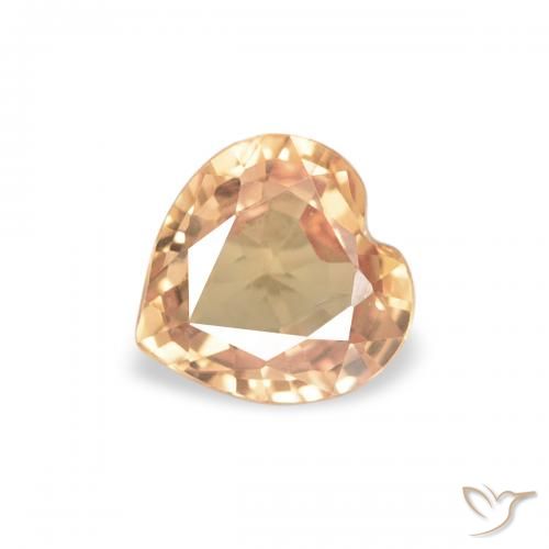 0.39ct 자연스러운 사이다 오렌지 사파이어, 마음, VVS-VS