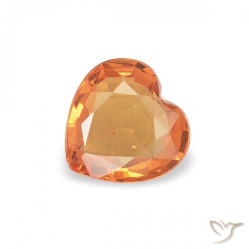 0.36ct 자연스러운 붉은 오렌지 사파이어, 마음, VVS-VS