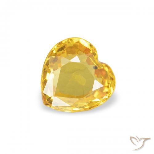0.36ct 자연스러운 골든 오렌지 사파이어, 마음, VVS-VS