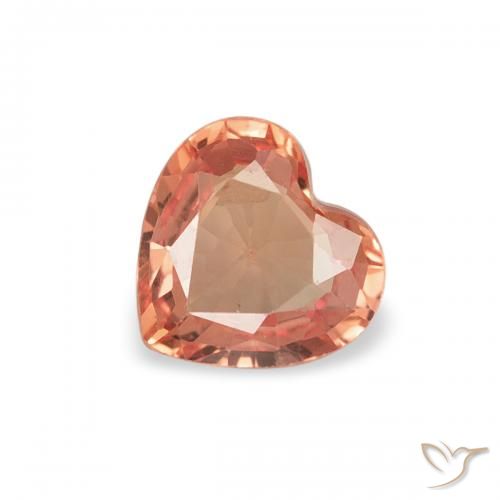 0.36ct 자연스러운 미디엄 오렌지 사파이어, 마음, VVS-VS