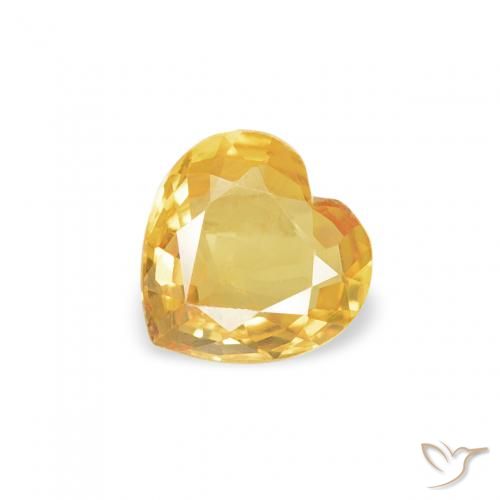 0.35ct 자연스러운 골든 사파이어, 마음, VVS-VS