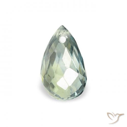 0.69ct 자연스러운 옅은 녹색 사파이어, 브리올레트, VS