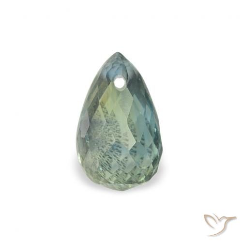 0.66ct 자연스러운 초록빛이 도는 파란색 사파이어, 브리올레트, VS