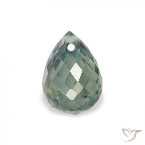 1.20ct 자연스러운 미디엄 블루 그린 사파이어, 브리올레트, VS