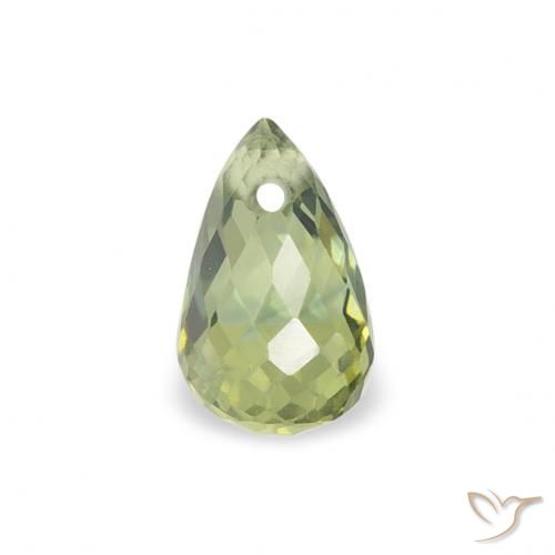 0.39ct 자연스러운 따뜻한 녹색 사파이어, 브리올레트, VS