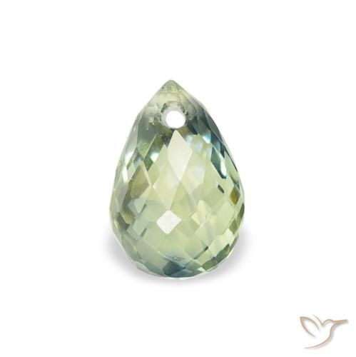 0.85ct 자연스러운 연한 초록색 사파이어, 브리올레트, VS