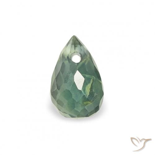 0.38ct 자연스러운 미디엄 그린 사파이어, 브리올레트, VS