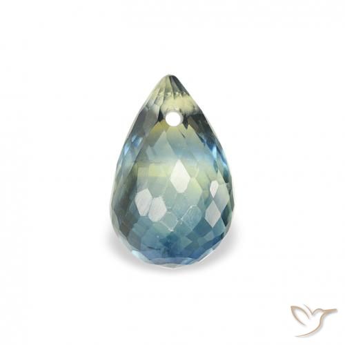 0.85ct 자연스러운 청록색 사파이어, 브리올레트, VS