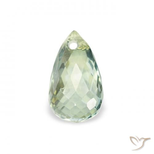 0.68ct 자연스러운 연한 초록색 사파이어, 브리올레트, VS