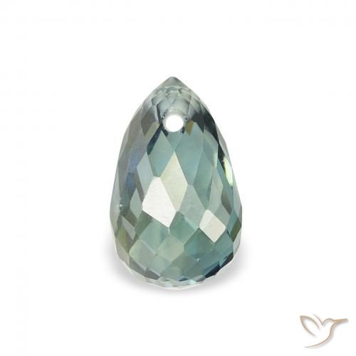 0.90ct 자연스러운 미디엄 블루 그린 사파이어, 브리올레트, VS