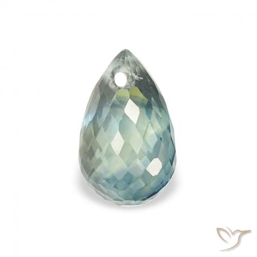 0.93ct 자연스러운 흙빛 녹색 사파이어, 브리올레트, VS