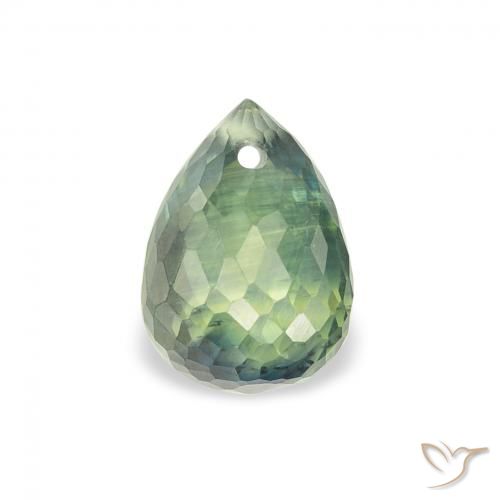 1.13ct 자연스러운 라이트 세이지 그린 사파이어, 브리올레트, VS