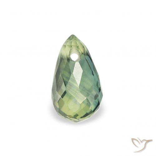 0.42ct 자연스러운 연한 초록색 사파이어, 브리올레트, VS