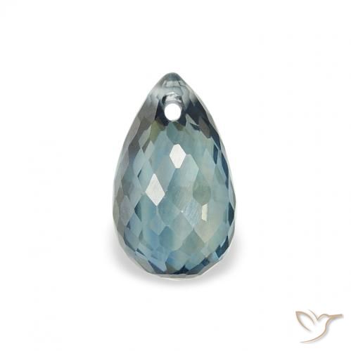 0.85ct 자연스러운 연한 청록색 사파이어, 브리올레트, VS