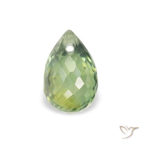 0.81ct 자연스러운 연한 초록색 사파이어, 브리올레트, VS