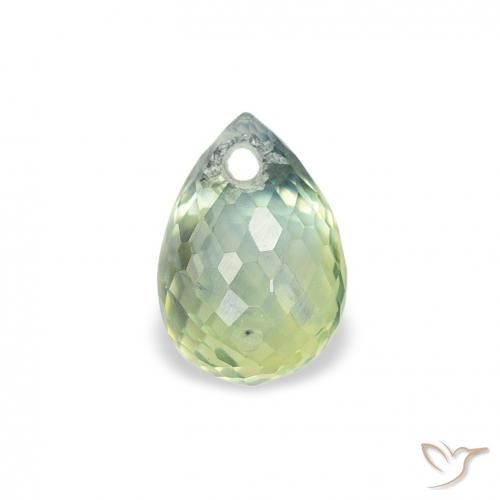 0.91ct 자연스러운 연한 초록색 사파이어, 브리올레트, VS
