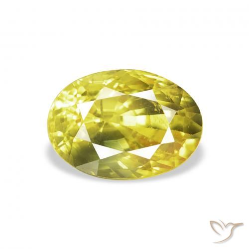 2.99ct 자연스러운 미디엄 옐로우 사파이어, 타원형, VS