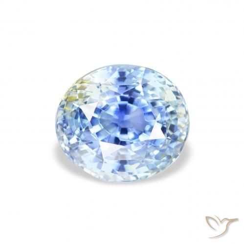 2.10ct 자연스러운 파스텔 블루 사파이어, 타원형, VS