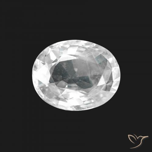 1.67ct 자연스러운 하얀색 사파이어, 타원형, VS