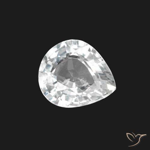 1.41ct 자연스러운 푸르스름한 흰색 사파이어, 배 모양, VS