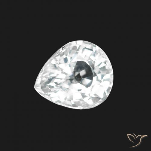 1.45ct 자연스러운 푸르스름한 흰색 사파이어, 배 모양, VS
