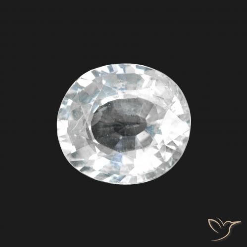 1.64ct 자연스러운 푸르스름한 흰색 사파이어, 타원형, VS