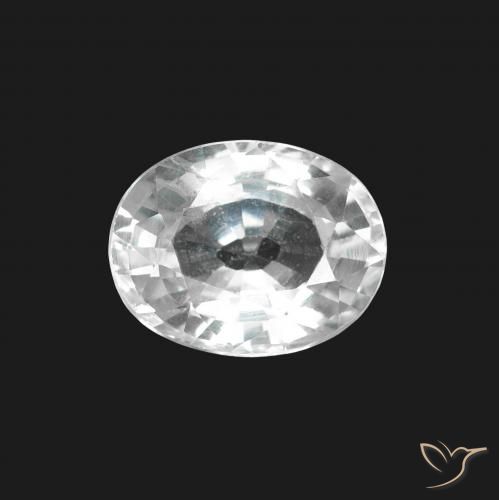 1.50ct 자연스러운 푸르스름한 흰색 사파이어, 타원형, VS