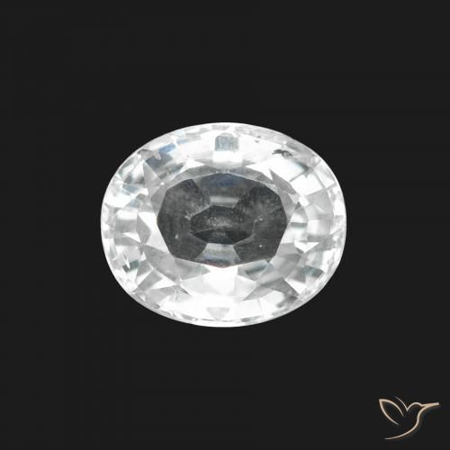 1.68ct 자연스러운 푸르스름한 흰색 사파이어, 타원형, VS