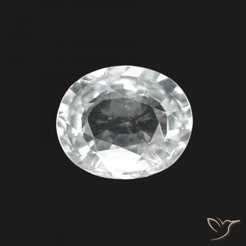 1.60ct 자연스러운 하얀색 사파이어, 타원형, VS