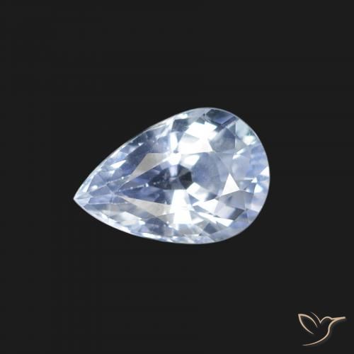1.29ct 자연스러운 푸르스름한 흰색 사파이어, 배 모양, VS