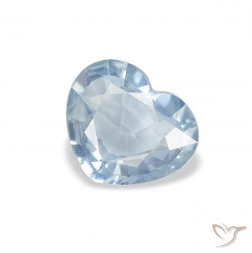 1.03ct 자연스러운 라이트 아쿠아 블루 사파이어, 마음, VS